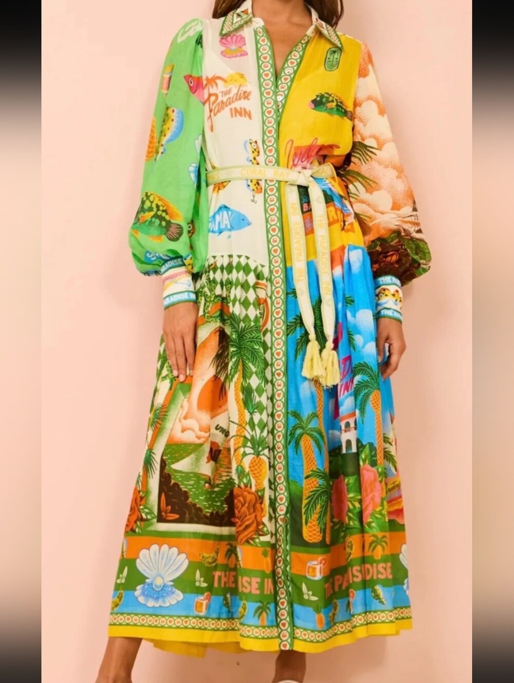 Alemais Multicolor Tropical Print Maxi Dress